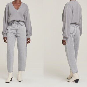 AGOLDE V neck balloon sleeve sweatshirt in zinc (S)